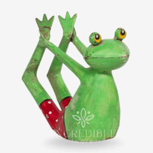 Handcrafted Metal Yoga Frog Figurine