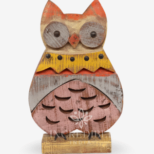 Handcrafted Rustic Wooden Owl Figurine