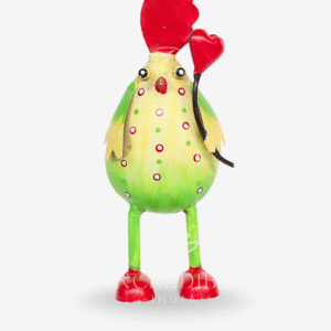 Handcrafted Metal Rooster with Heart